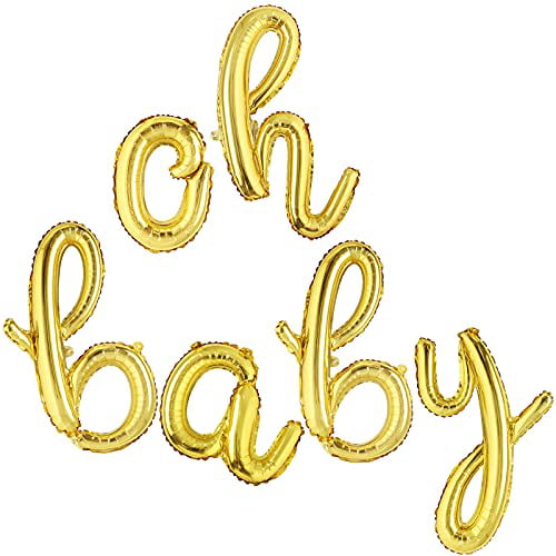 Baby Shower Glitter Gold Letter Banner Balloon Gender Hanging Party Decorations